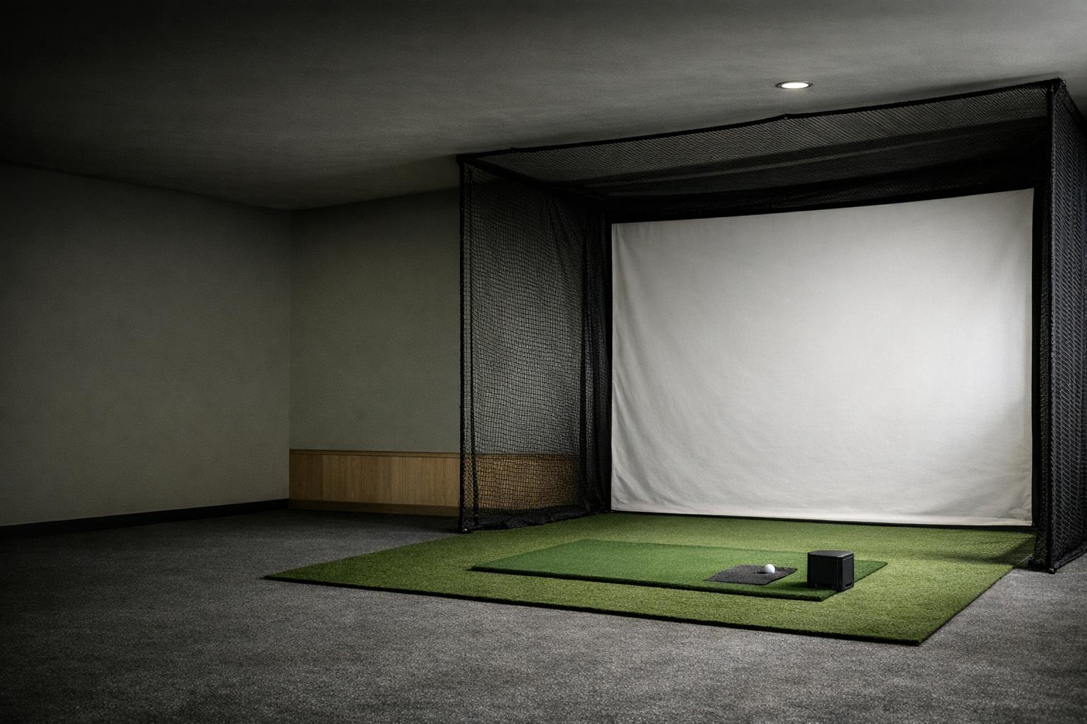 Indoor Launch Monitor Space: Plan the Ball, Sensor, Swing, and Screen.